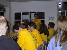 img_0211 - Picture taken: 2001-02-16 19:31:36

Håkon welcoming us to NUCCC 2001.

The nice backs in yellow t-shirts, from left to right are Sigurd, Marrtin, Margrethe and Per Kristian.
