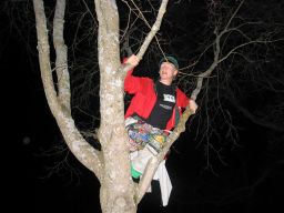 20050417-011957 - Helt plötsligt klättrade Allan upp i ett träd..
