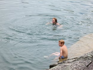 Forsaån Bathing in Forsaån with Polina, Anton and Levina