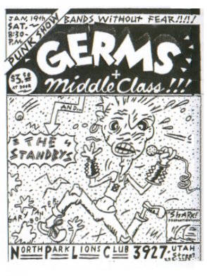 GERMS + MIDDLE CLASS NORTH PARK LIONS CLUB JAN 19 1980, BY GARY PANTER