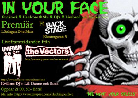 POSTER FOR THE VECTORS LIVE AT BACKSTAGE ÖREBRO 2007
