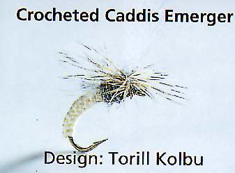 A large Crocheted Caddis Emerger